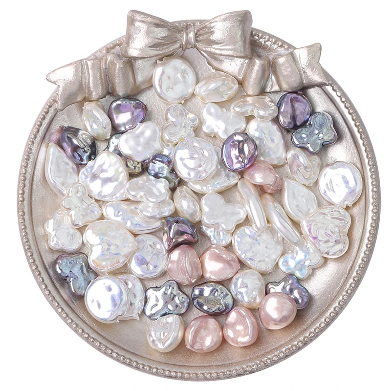 Exquisite Baroque Style Shaped ABS Pearl Beads Charms Heart Butterfly Pendant for Earring Bracelet DIY Jewelry Making Accessorie