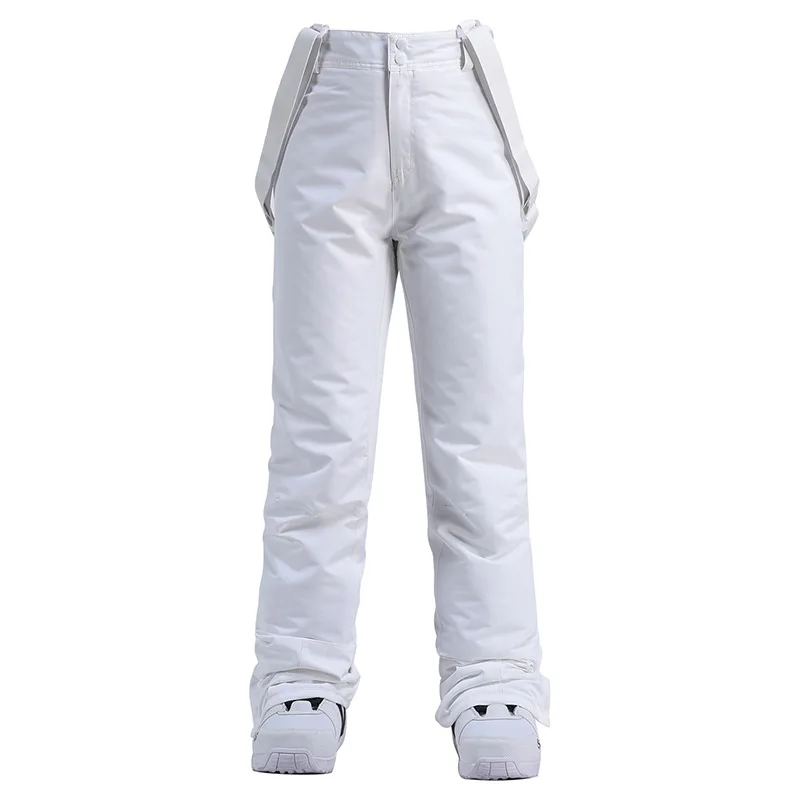 Men Women Ski Pants Windproof Waterproof Winter Thicken Snow Pants Outdoor Sports Snowboarding Couple Strap Trousers Super Warm