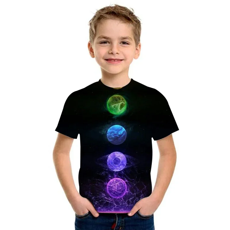 Universe new Solar System Kids T-shirt 3D Print Planet Sun 2025 Earth Venus Tshirt Casual Haruku Summer Child Shirt Tops for Boys Girls