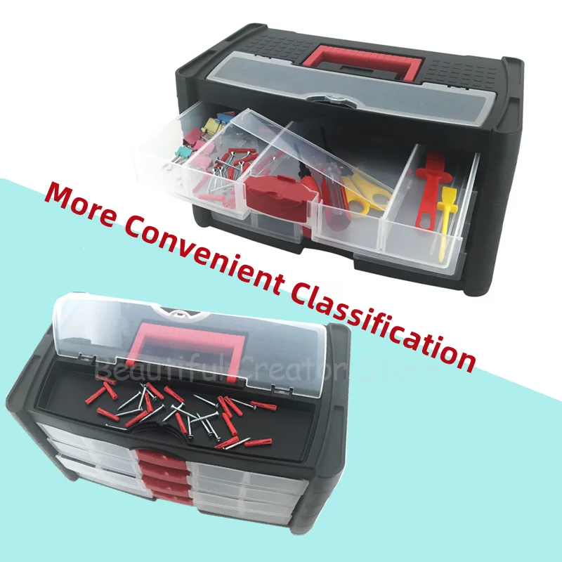 Drawer Type Tool Box Parts Storage Box Portable Fishing Plastic ToolBox Screws Organizer Hardware Tool Storage Box Suitcase