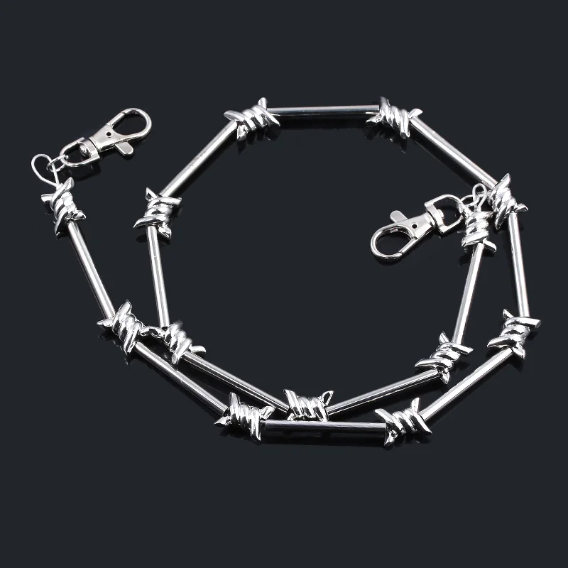 Bamboo Chain Long Necklace Barbed Wire Brambles Choker Necklace Rock Punk Style Pants Chain Harajuku Streetwear Hip Hop Jewelry