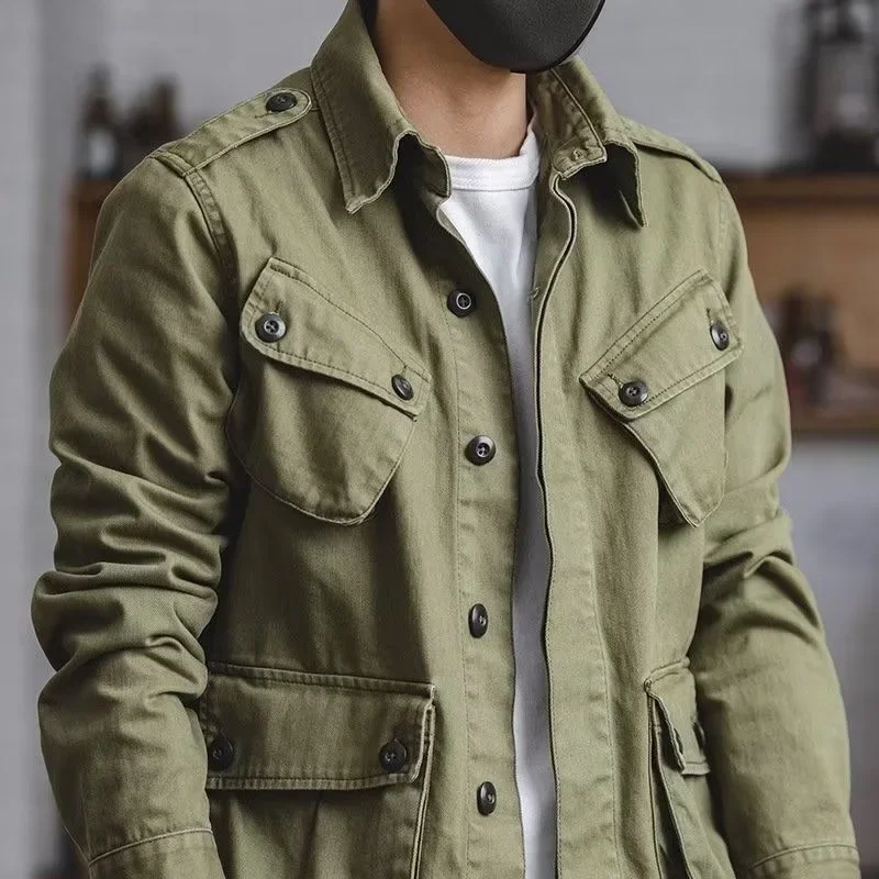 Spring Autumn new New Jungle Jacket Paratrooper Suit Men Overalls Casual Coat 2025 Top Army Solid color Male Clothes Outerwear
