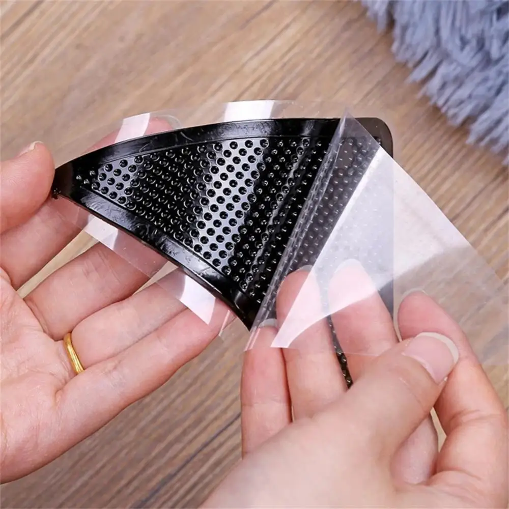 8pcs Carpet Non-slip Sticker Rug Carpet Grippers Triangle Mat Sticker Reusable Silicone Washable Grips For Bathroom Corners Pads