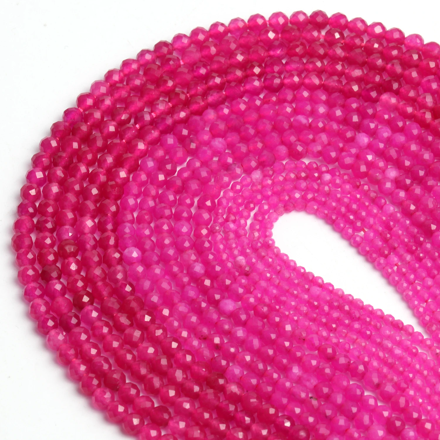 Natural Faceted Beads Fuchsia Quartz Crystal new Tiny 2025 Loose Stone Beads for Jewelry Making DIY Bracelet Necklace 15inch 2/3/4mm