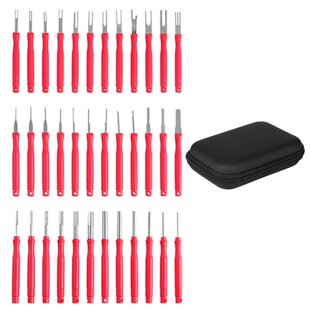 36Pcs Car Terminal Removal Tool Kit Uto Cable Plug Remove Puller Electrical Wire Crimp Connector Pin Extractor Disassembly Tools