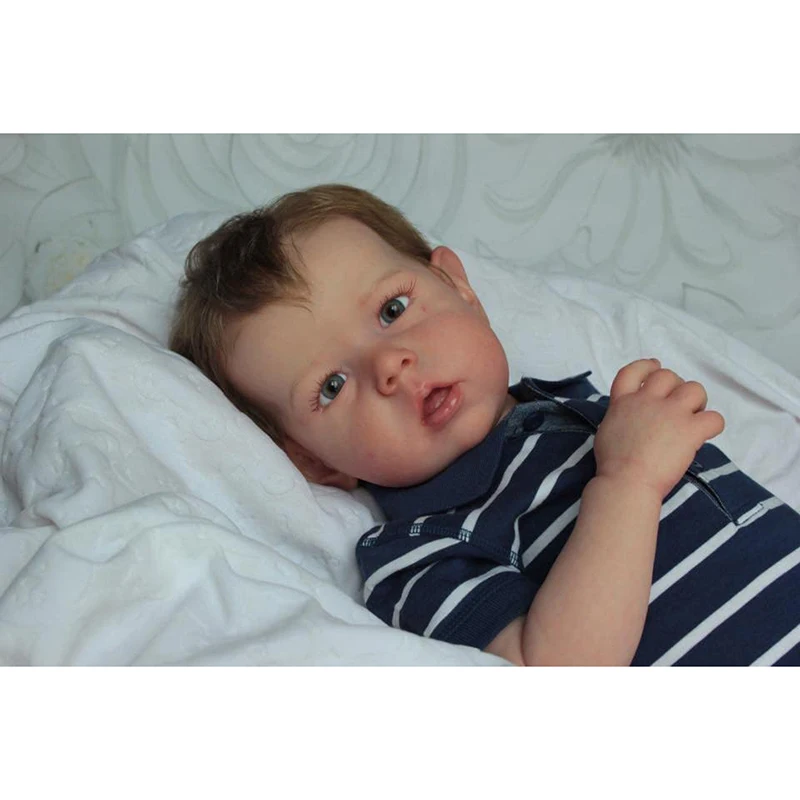 55CM Bebe Doll Reborn Baby Liam Boy Soft Bodied Silicone Doll Newborn Size High Quality Collectible Art Doll with Accessories