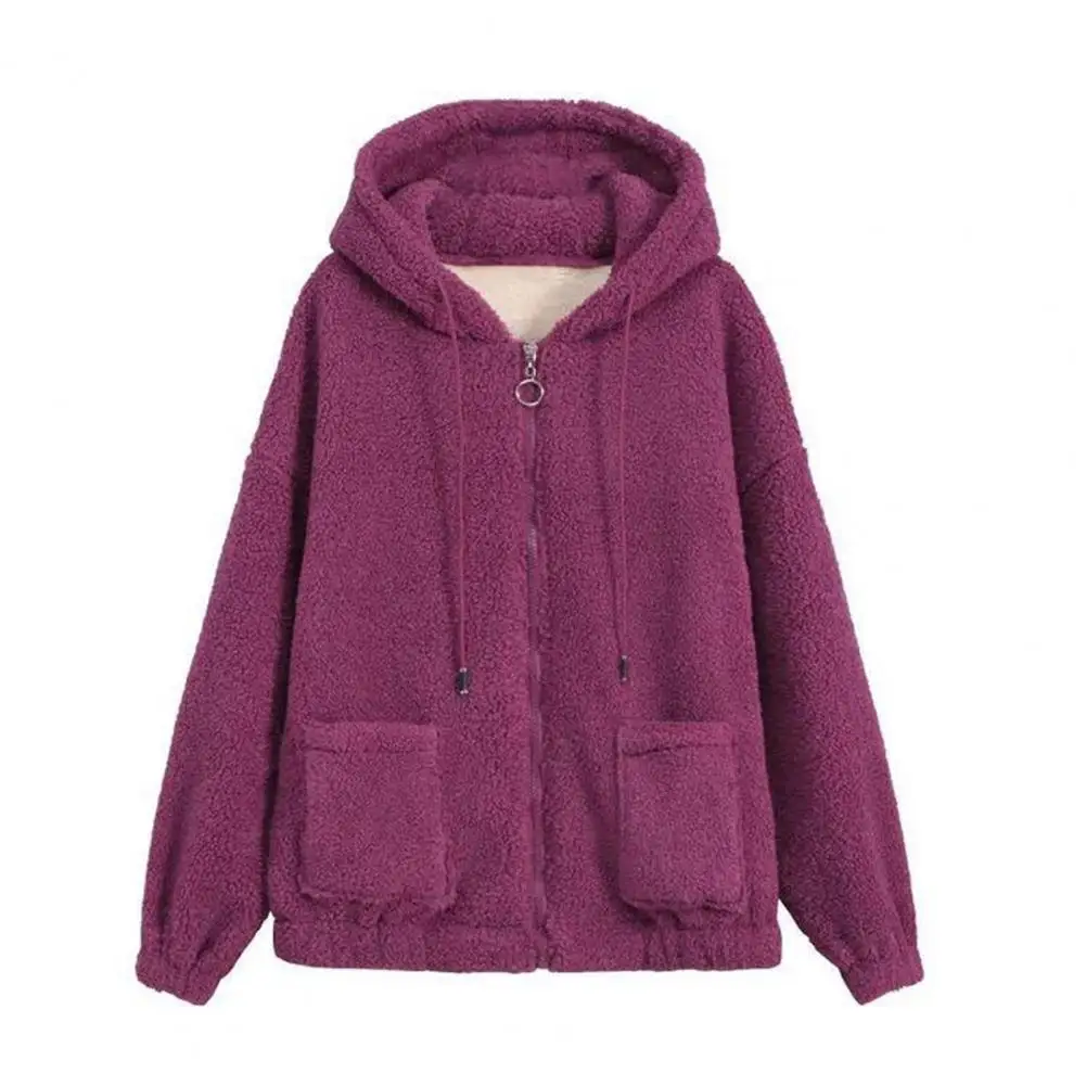 Trendy Lady Winter Coat Solid Color Drawstring Fleece 2025 Wear-resistant Women Jacket new Women Jacket Winter Coat