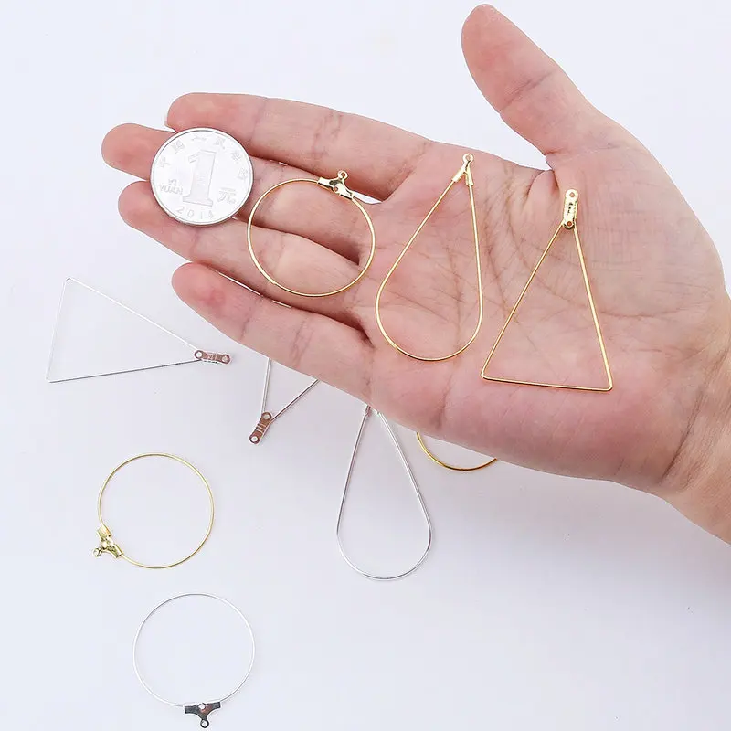 20-108PCS Earring Kit DIY Jewellery Making Supplies Silver Gold Color Copper Hoops Earrings Set with Storage Box Ear Hooks