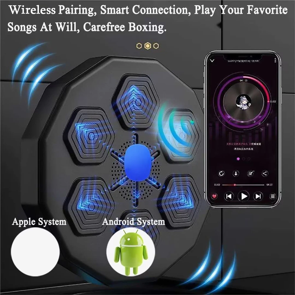 Electronic Boxing Training Target LED Light Music Boxing Machine Bluetooth Rechargeable Practice Wall Target Boxing Equipment