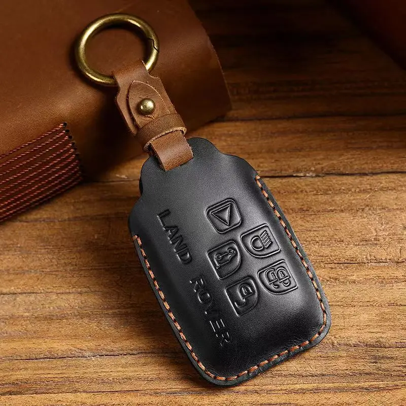 Genuine 2025 Leather Hand-Made Car Key Cover Car KeyCase Shell Auto Accessories new Keychain For Land Rover Range Rover Discovery 5 Sport