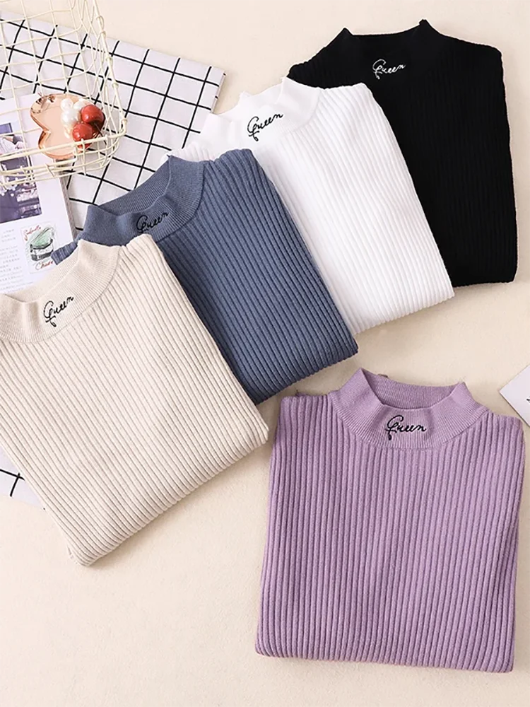 Turtleneck Thick Warm Women Autumn Winter Pullover Sweater High Elasticity Knitted Soft Jumper Long new Sleeves 2025 Sweater Femme Top