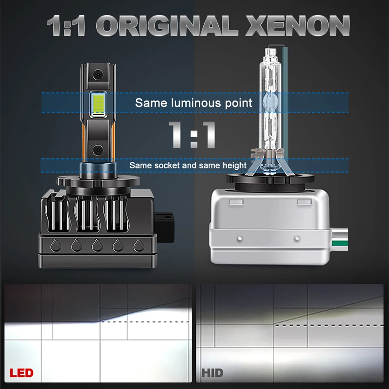 HLXG 850W D1S D3S Led Canbus Headlights Bulbs 30 pcs CSP LED 400000LM D2S D4S D8S HID D1R D2R D3R D4R D8R Auto Lamp Car Light