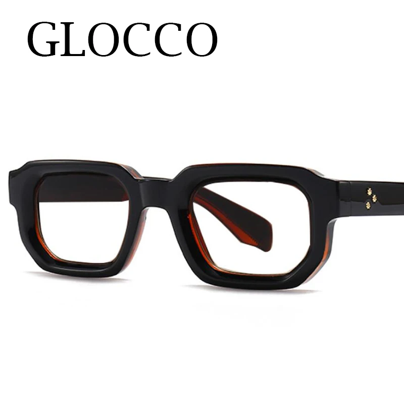 Brand Black Square Men's Glasses Frame Optical Anti Blue Light Reading Eyeglasses Retro Small Rivets Men's Presbyopia Glasses