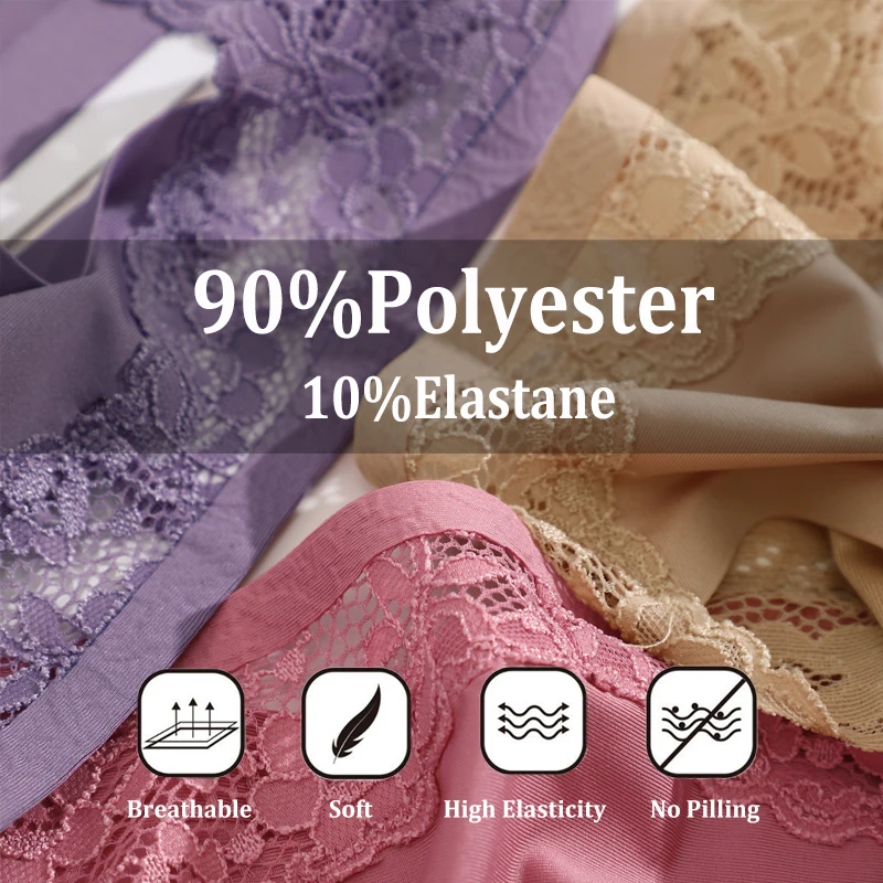 Women Sexy Lace Panties Low Rise Female Underwear Perspective Briefs Ice Silk Breathable Underpants Soft Intimates Lingerie S-XL