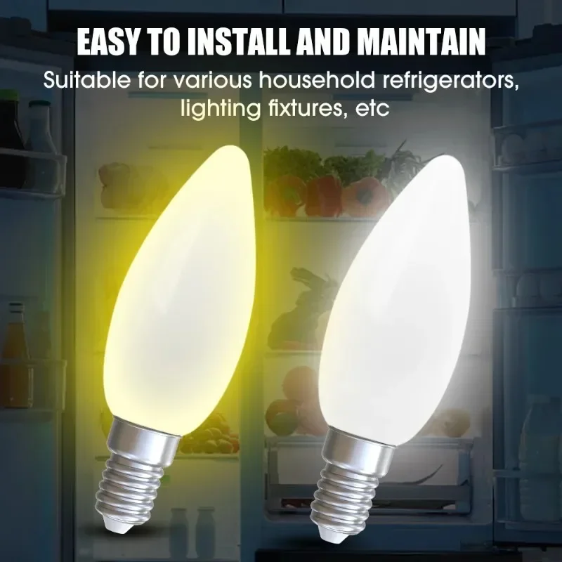 10/1Pcs Mini LED Light Bulb E14 E12 LED Refrigerator Light Bulb Replacement Halogen Screw Bulbs for Refrigerator Display Cabinet