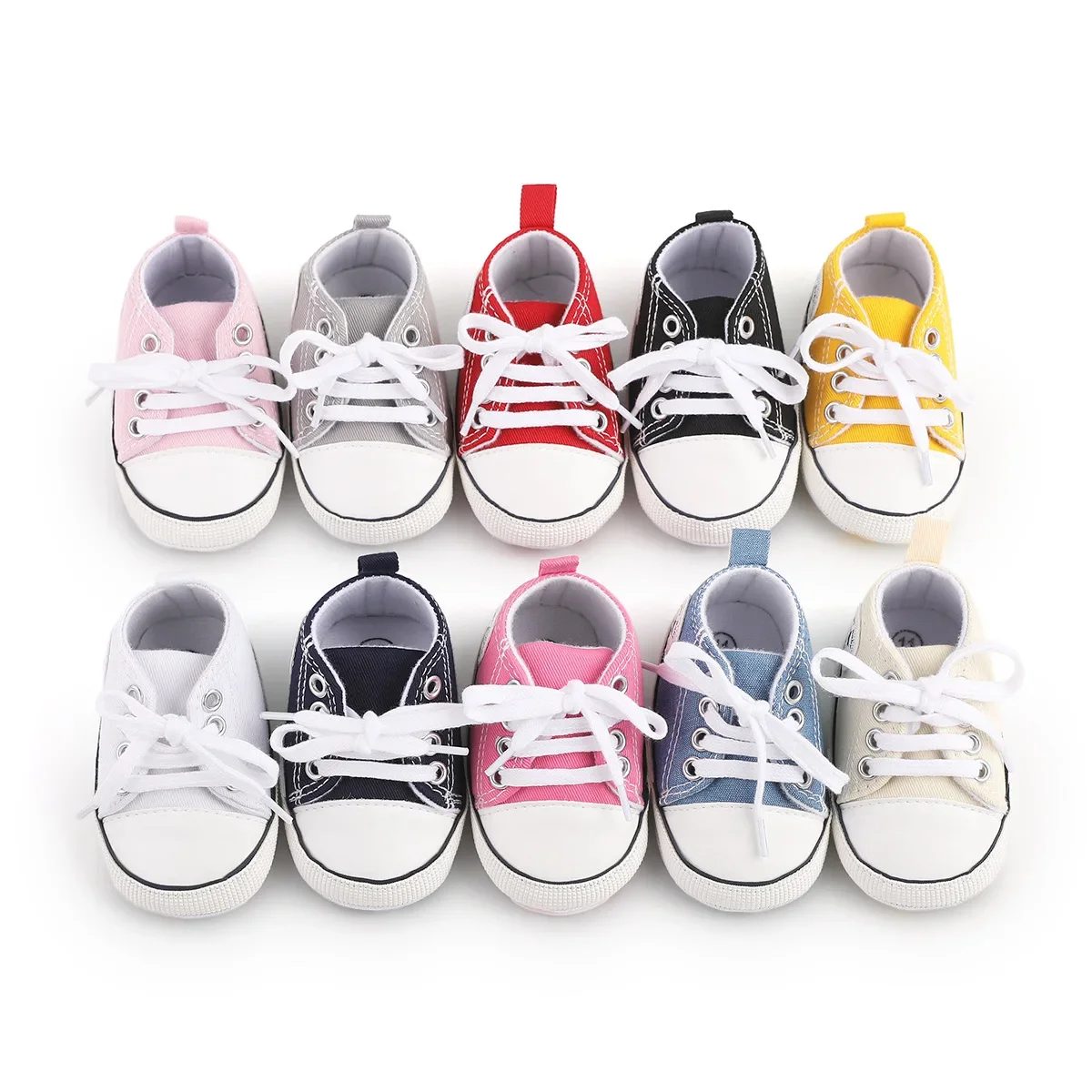 2025 Baby Shoes Boys Baby Girls Canvas Classic Casual Sneakers Newborn Star First new Walker Infant Soft Sole Non-Slip Walking Shoes