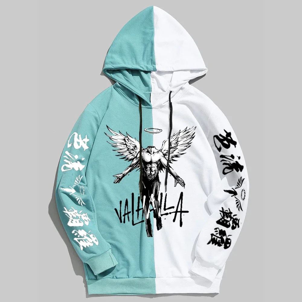 Harajuku Tokyo Revengers Valahalla Hoodie Goth Grunge Mens Korean Style Loose Long Sleeve Sweatshirt Men Retro Oversized Hooded