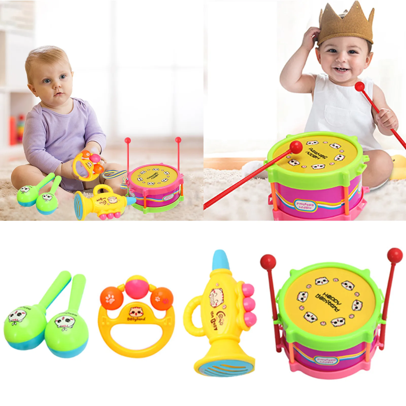 Baby Girl Gifts Toddler Musical Instruments Ages 1 3 Baby Music Toys 6 12 9 18 Party Blowers for Kids Drums for Toddlers 3