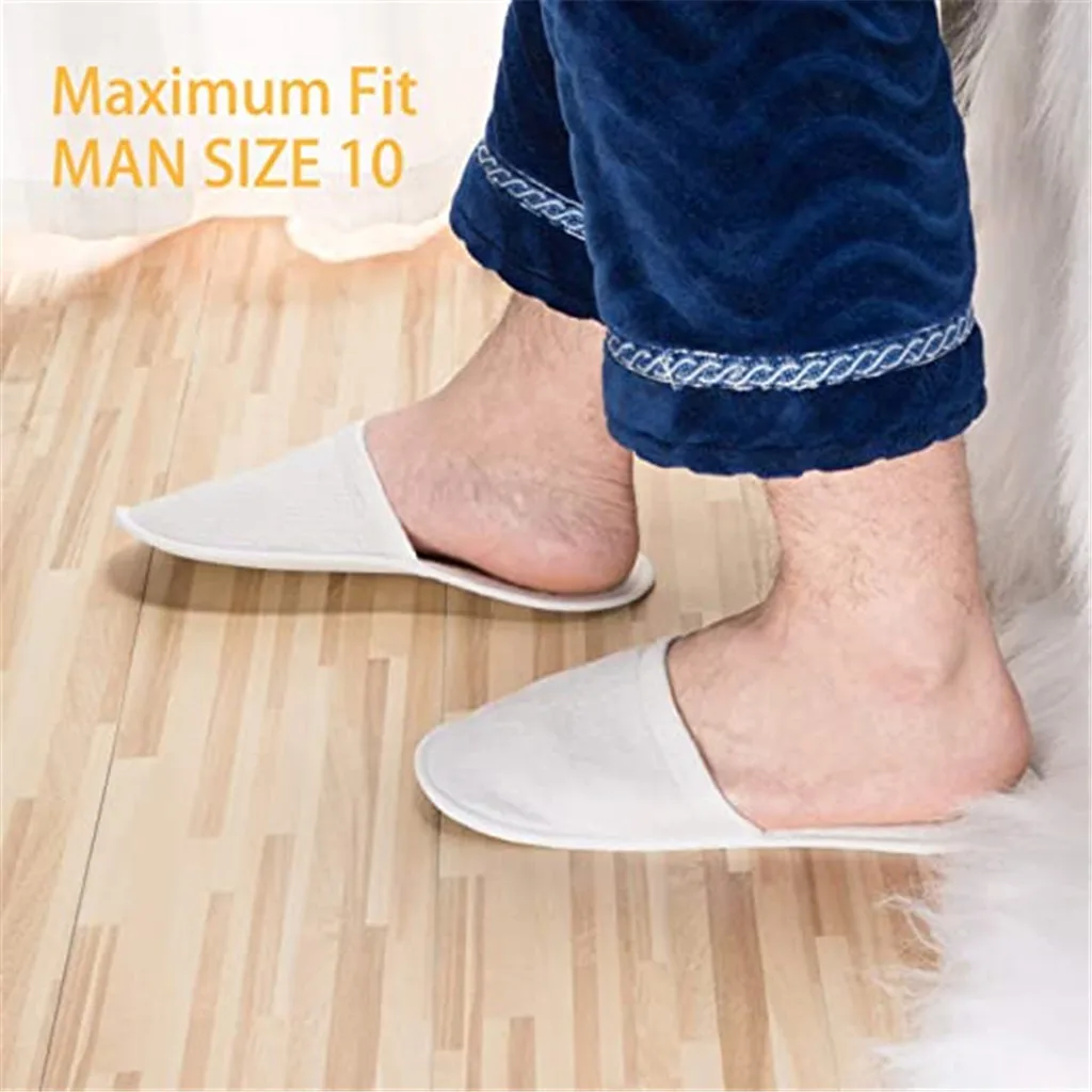 5-100Pairs Disposable Travel Hotel Slippers White new Towelling Closed Toe 2025 Spa Shoes Bathroom Sets Washroom Shower Bath Accessories