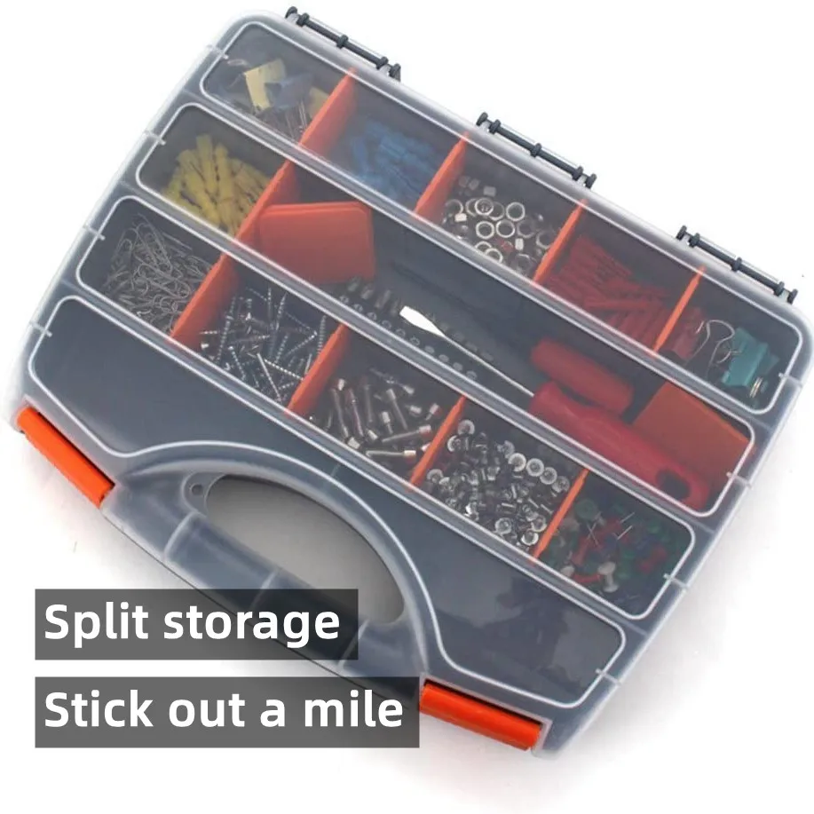 Toolbox double sided open Bolts Double Sided Nuts Durable Tool Box Organizer For Screws Hardware Storage Parts Portable