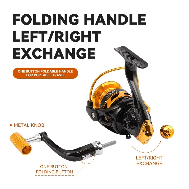 Fishmx Fishing Reel 5.2:1 Fishing Lure Spinning Reel Metal Spool Saltwater Feeder Reel Carp For Fishing Accessories Pesca