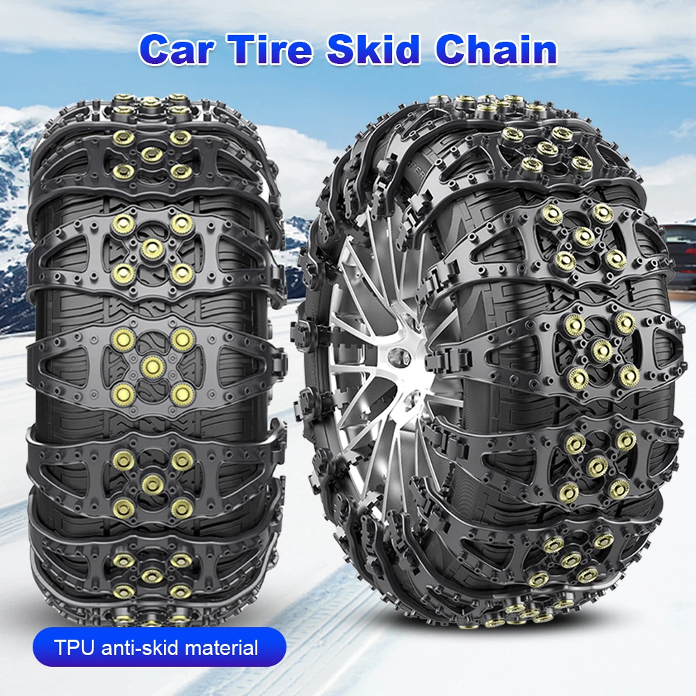 2/4/6PCS Car Snow Chain Anti-skid Car Tire Wheels Chains Winter Outdoor Snow Ties Emergency Anti-slip Chain for Car Truck SUV