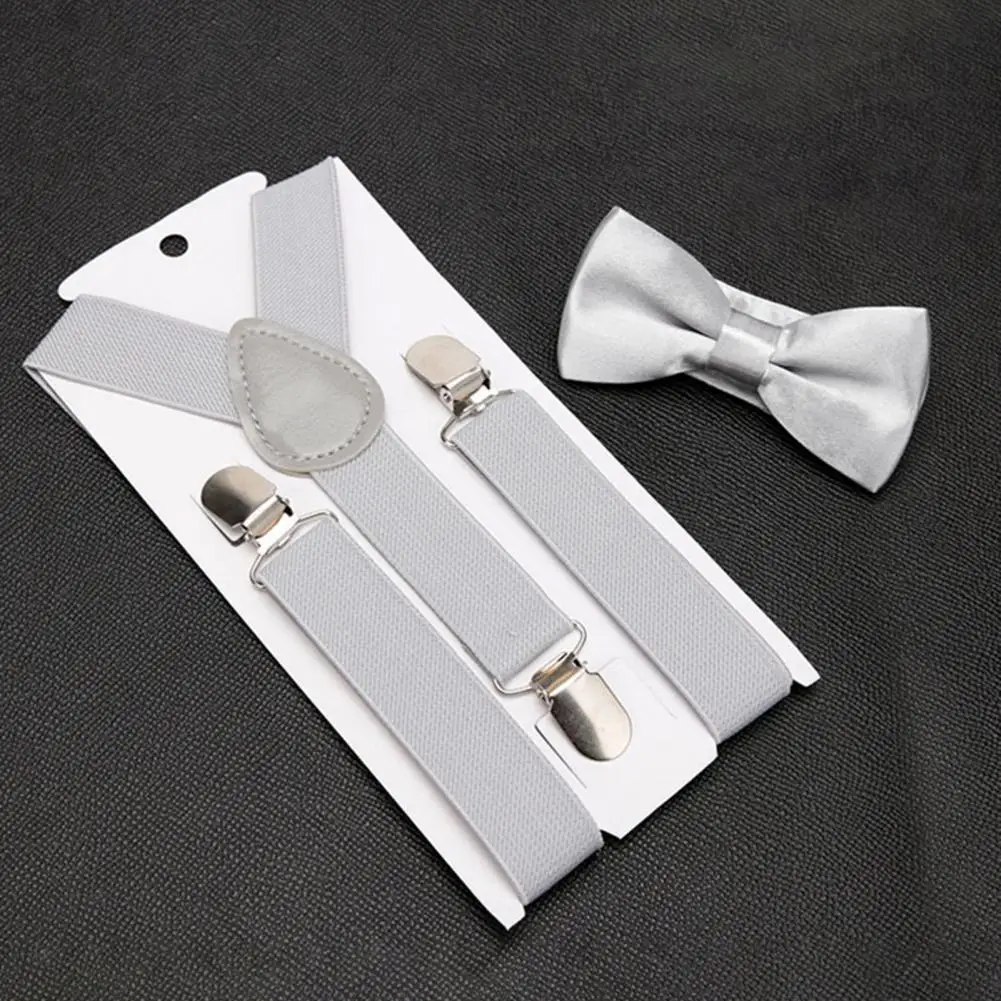 Elastic Band with Integrated Baby Trousers Suspenders Clip Belt Versatile Kids Bow Suspender for Festivals Boys