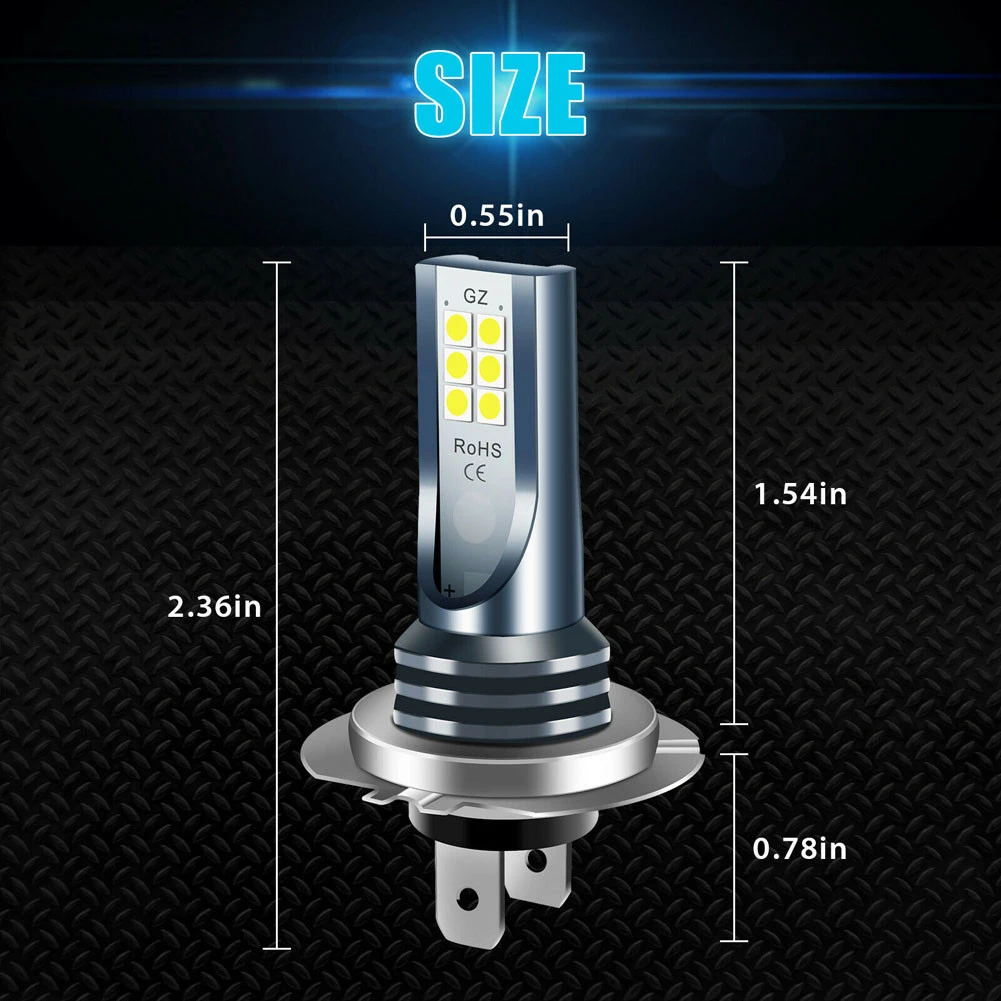 H7 LED Headlight Bulb 30000LM Car Fog Light Bulb 6000K Car High Low Beam IP67 Waterproof Super Bright White for Automobile Parts