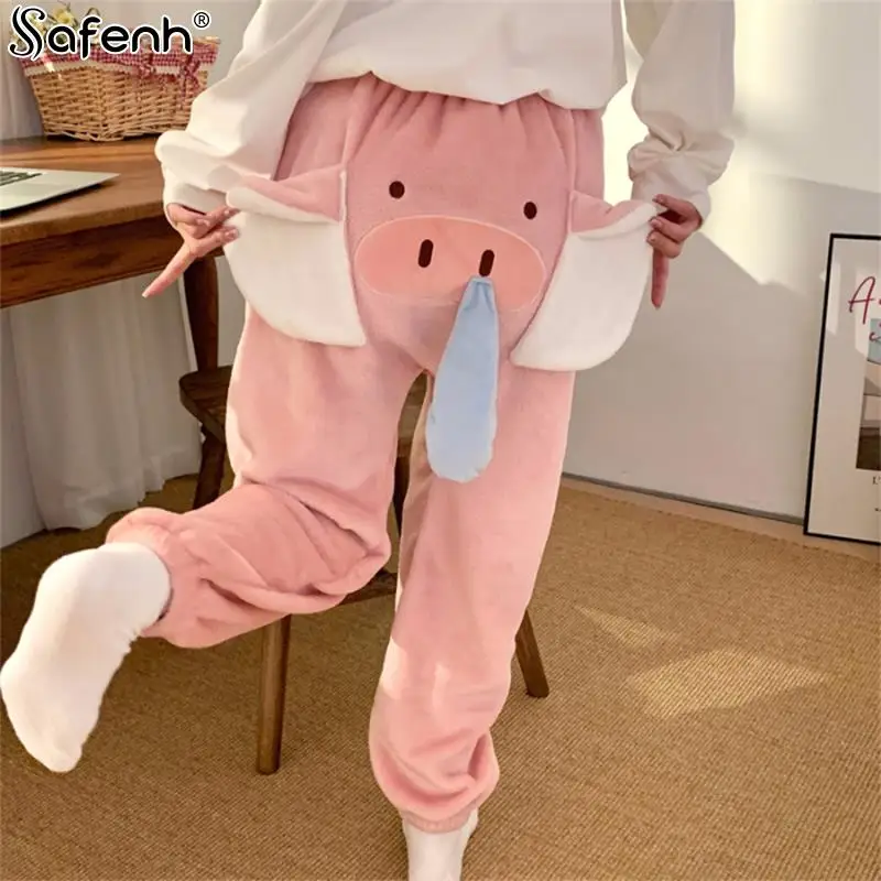 Women Pig Pant Autumn Winter 2025 Funny And Cute Couple Pama Pants With A Ringing Elephant Trunk S,M,L,XL Anime new Streetwear Pantalon