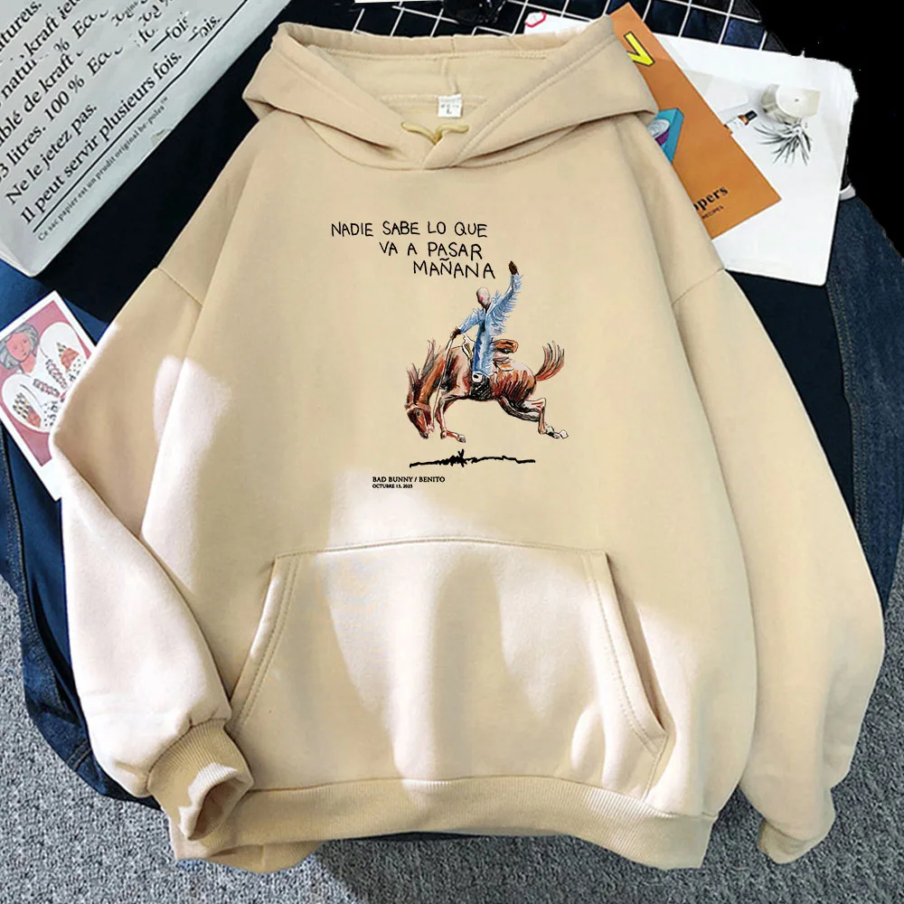 New new Album Nadie Sabe Lo Que Va Pasar Manana Sweatshirts Bad Bunny Rapper RIP Hoodies 2025 Men/Women Autumn Winter Hooded Clothes Male