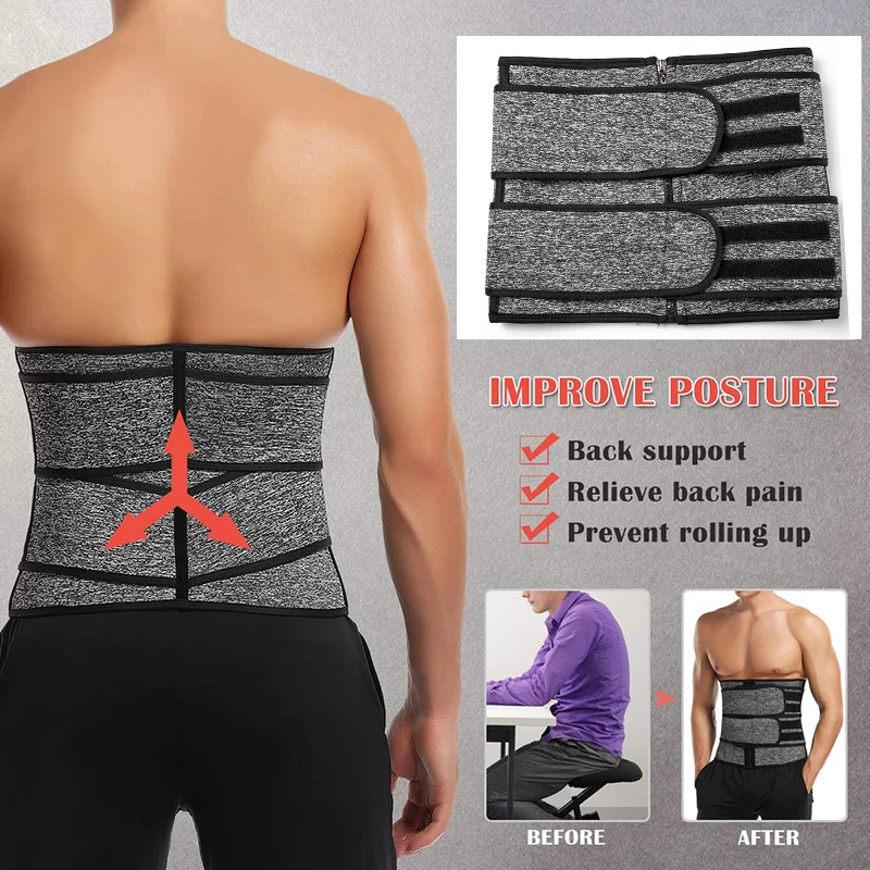 Men Waist Trainer Shaper Back Support Slimming Lumbar Belt Corset Gym Accessories Abdominal Binder Waist Cincher faja Shapewear