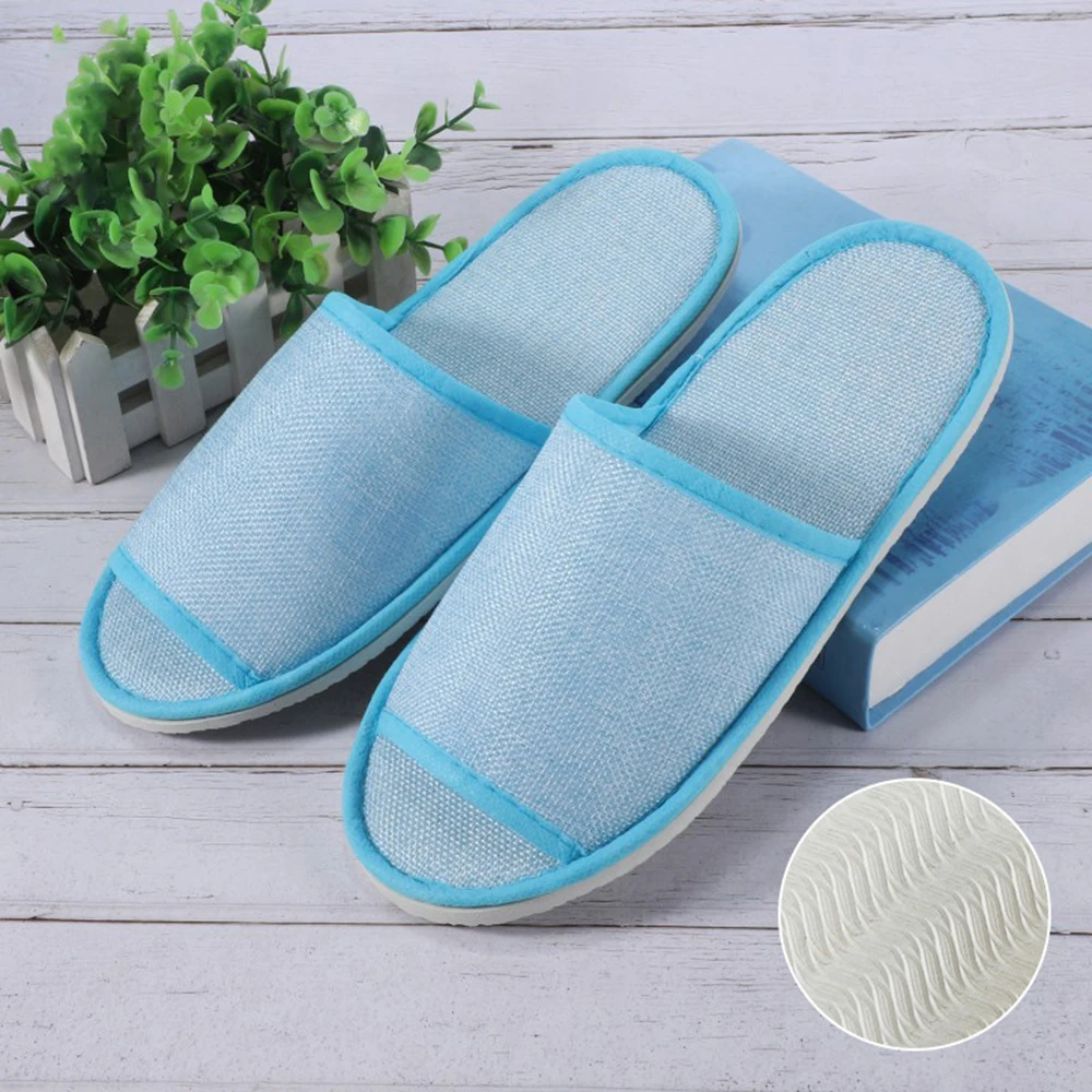 1pair Slipper Home Slippers Flip Flops Flax Slippers Bedroom House Shoes Footwear Unisex Slippers Non-slip Solid Color All-Seaon