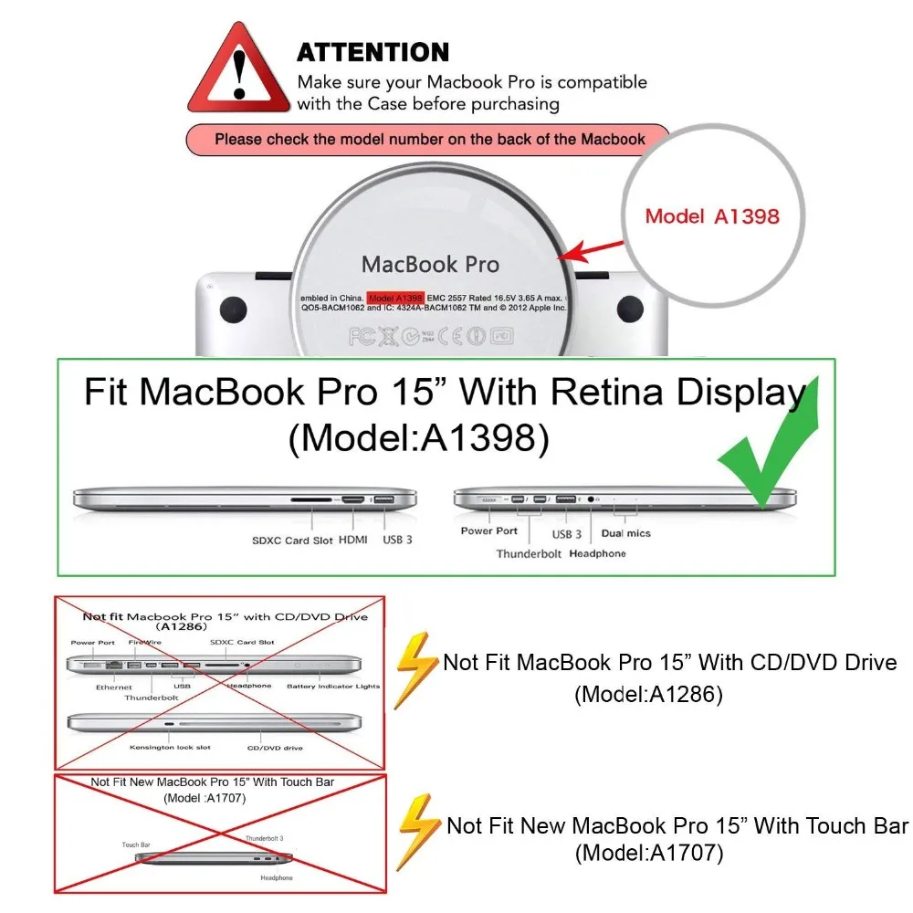 Frosted Surface Matte Hard Cover Case+Silicone Keyboard Cover For Apple Macbook Pro 15 inch with Retina Model : A1398 2012-2015