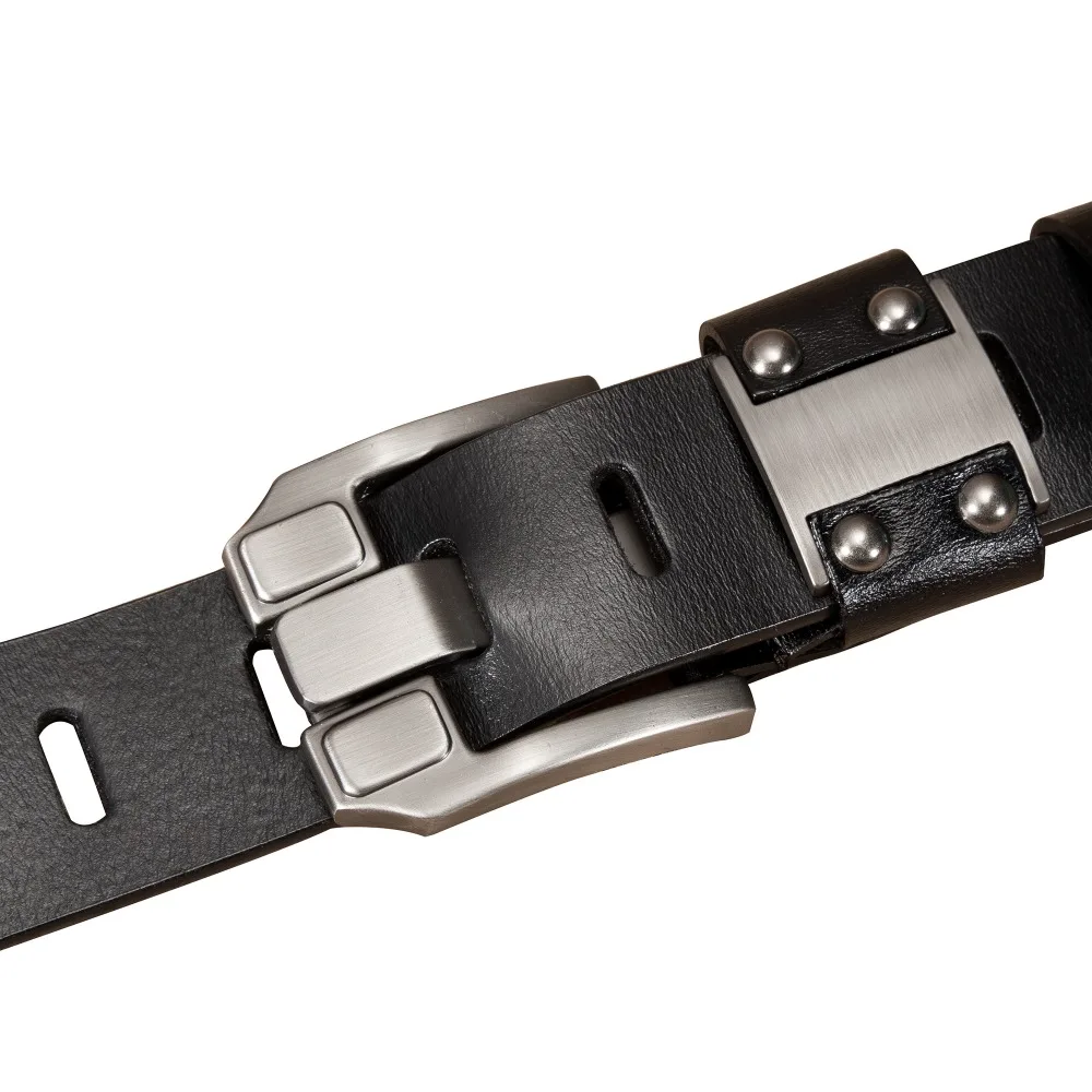 BISON DENIM Men's Jeans Belts Pin Buckle Cowhide Genuine Leather new Belts Vintage 2025 Brand Waistband Strap Belt For Men Male N71350