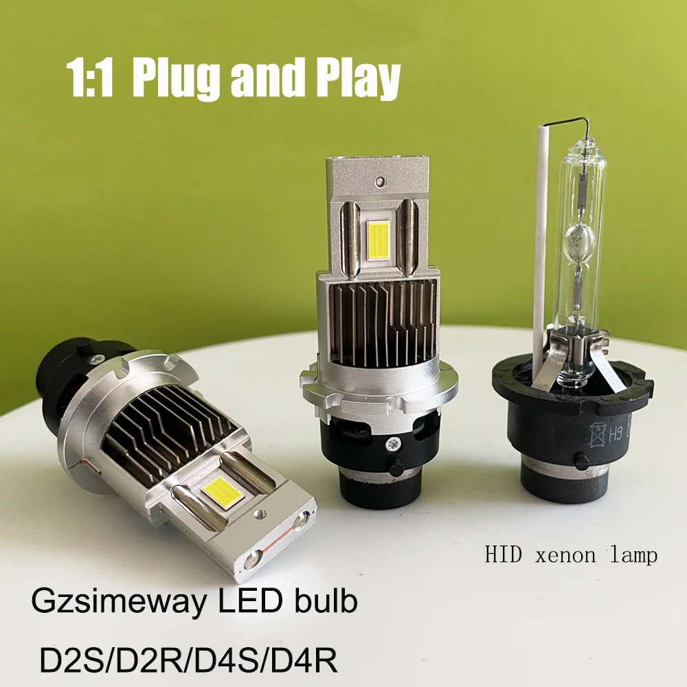 2pcs D2S LED Lamp Canbus D4S 1:1 HID To LED Headlight D1S D3S new D8S 2025 D5S D1R D2R D4R Turbo Car Headlamp Bulbs Plug&Play 6000K Light