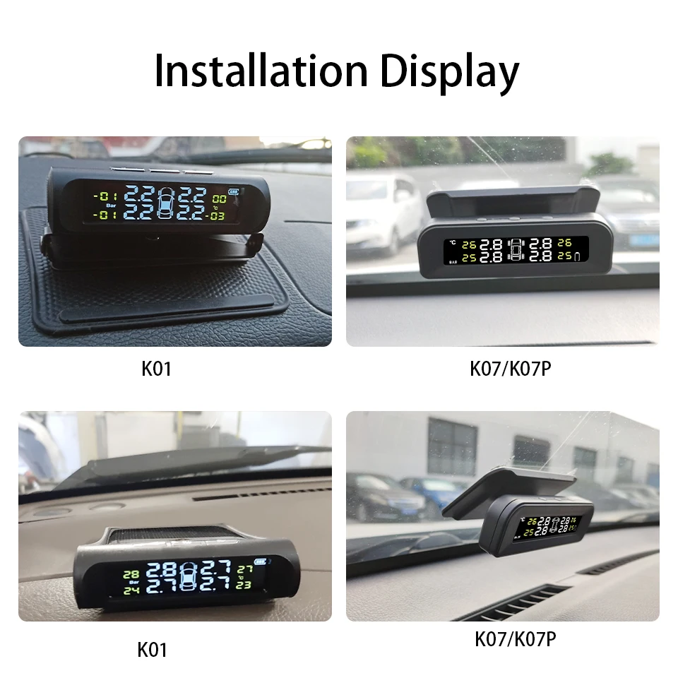 ACCEO Car TPMS new Tyre Pressure Monitoring Solar Power Digital LCD 2025 Display Temperature Warning Auto Security Alarm Systems 4 Sensor