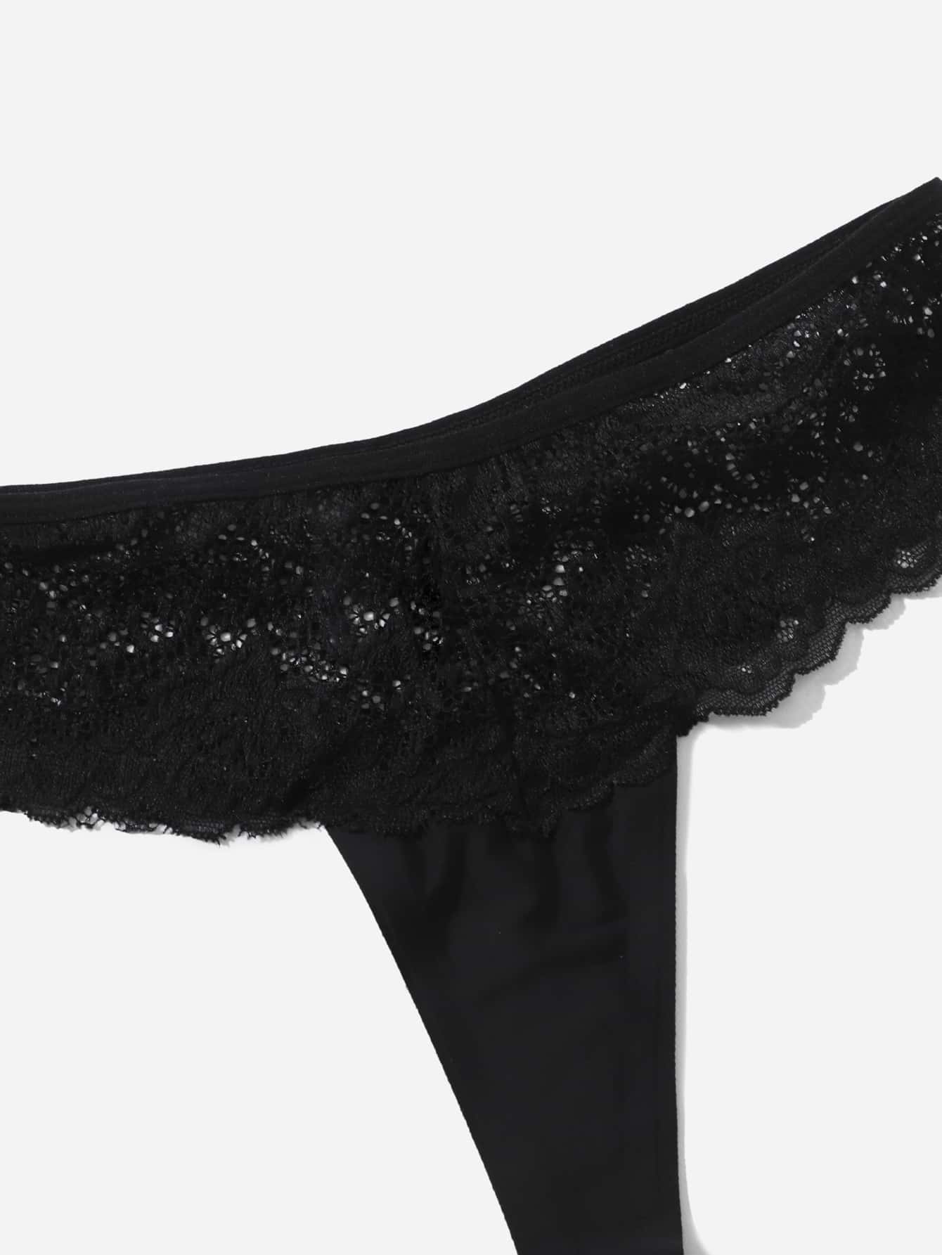 Beautiful Lace Sexy Women Red and black Panties Low-Waist Underwear Thong Female T-back C850