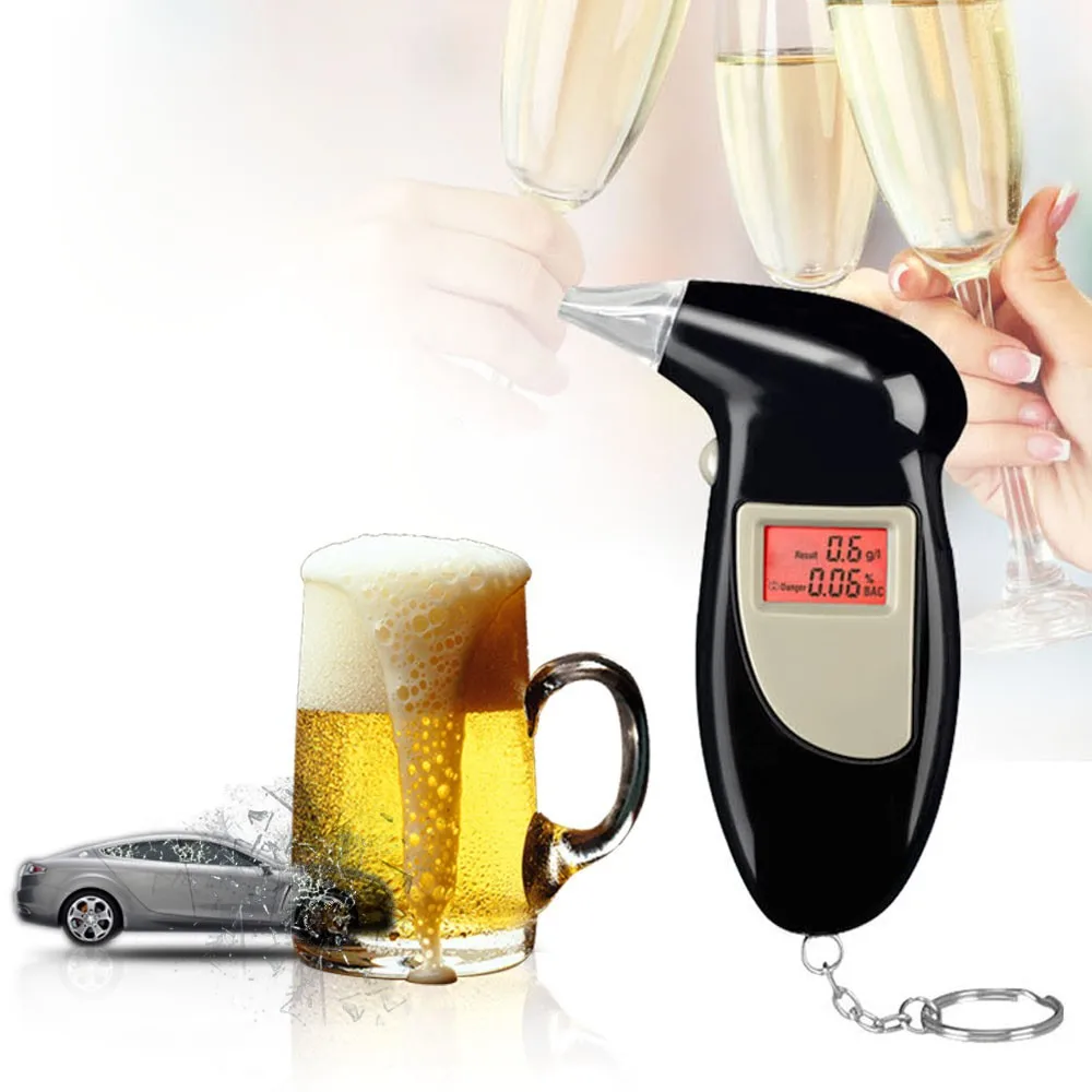 LED Display Automatic Alcohol Tester Backlight Light Professional Digital Breath Alcohol Tester Breathalyzer Alcohol Test Tools