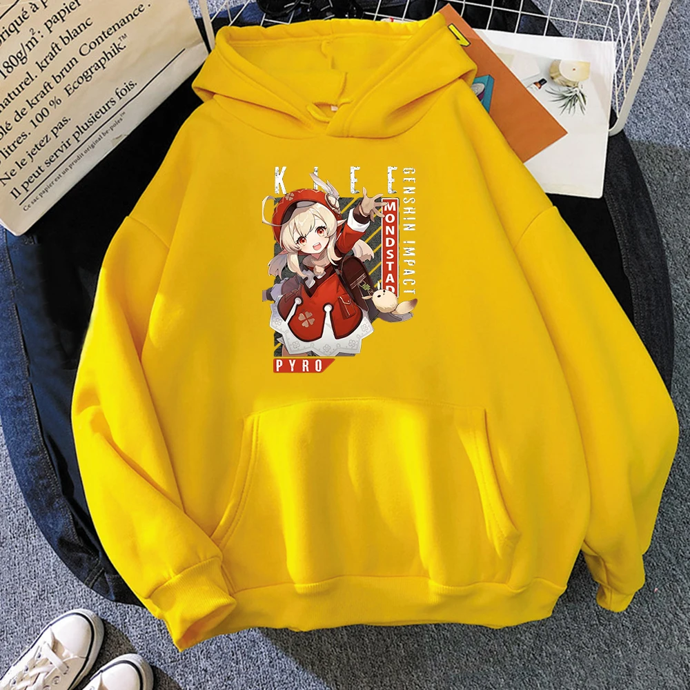 Genshin Impact Printed new Clothes Kawaii Klee Print Haruku Hoodie Women Pullovers 2025 Streetwear Fleece Clothing Teenagers Anime Tops