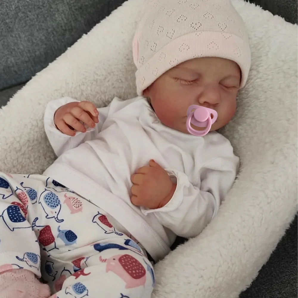 New 50CM Finished Reborn Baby Dolls LouLou Lifelike 3D Painted Skin Silicone Vinyl Newborn Doll Christmas Gift For Girls