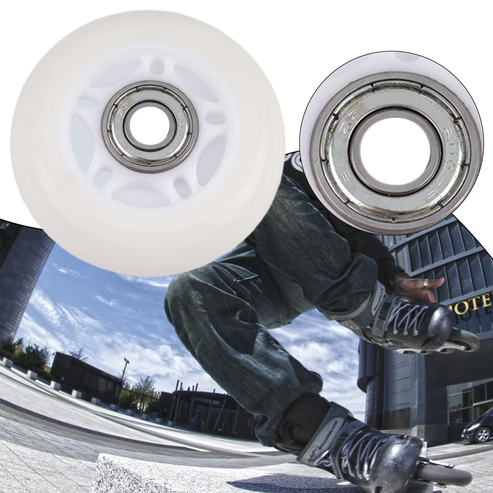 Bearings Inline Skate Wheels Sporting Goods White 64/70/72mm Outdoor Sports Polyurethane PU Durable High Quality