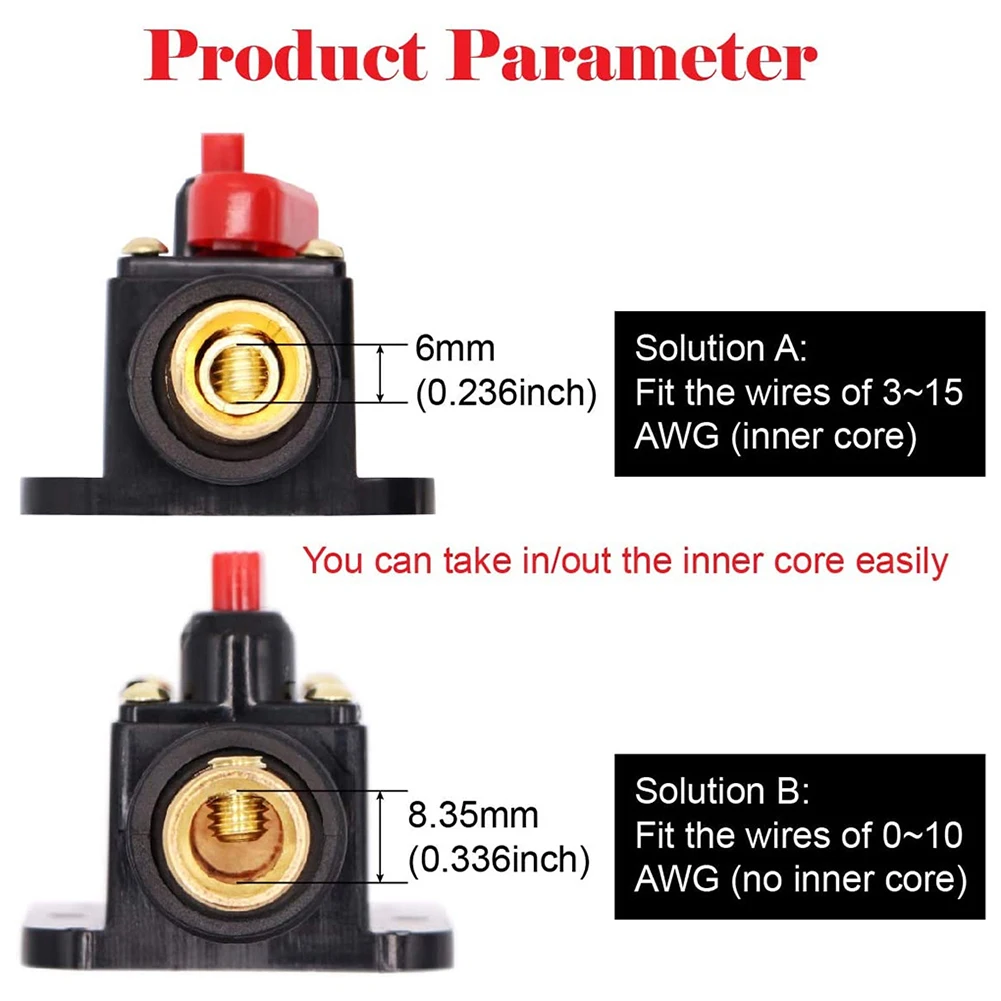 30A 40A 50A 60A 80A 100A 125A 150A DC 12-42V Resettable Circuit Breaker Reset Insurance Car Marine RV Power Insurance Switch