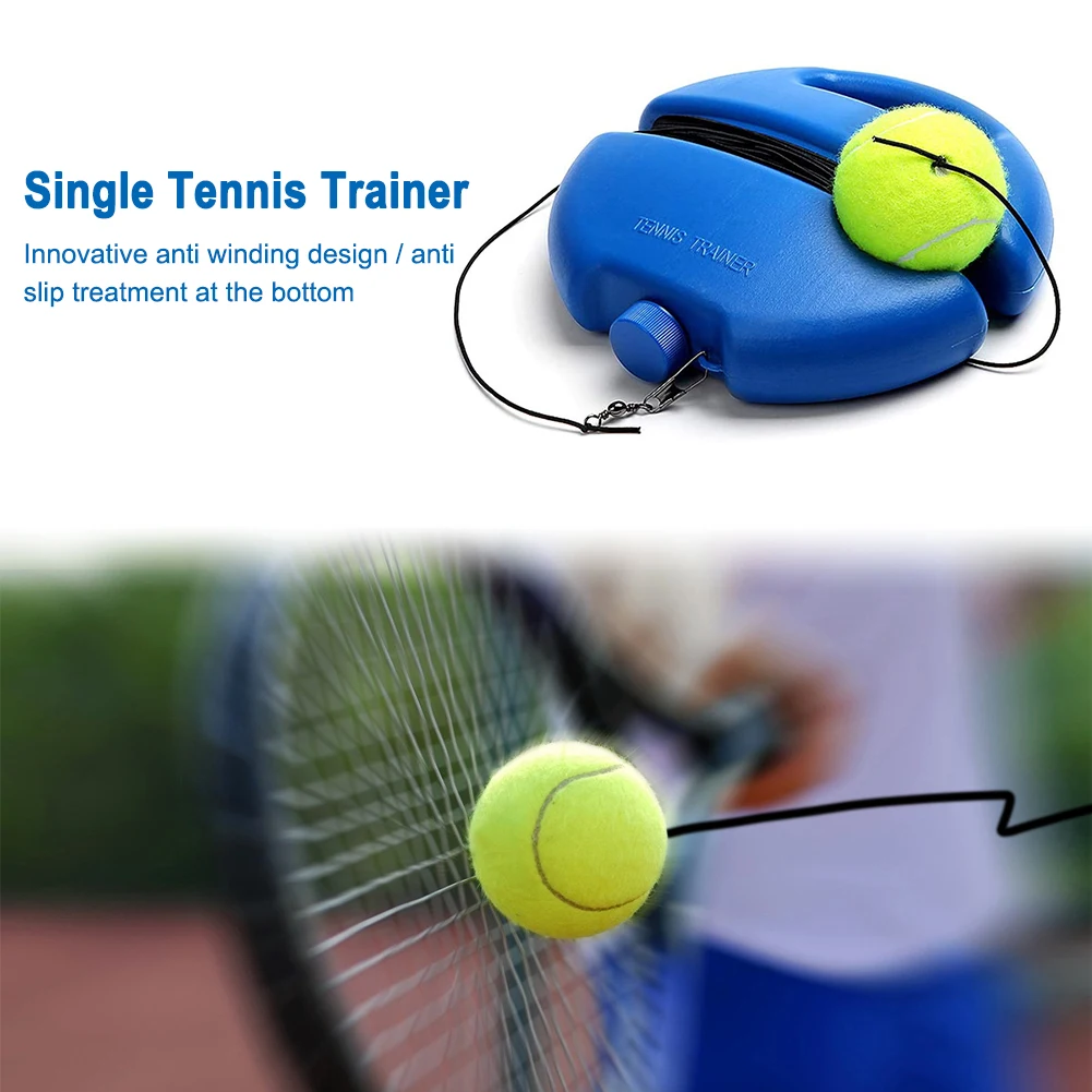 Tennis Training Aids Base with Elastic Rope Ball Practice Self-Duty Rebound Tennis Trainer Sparring Device