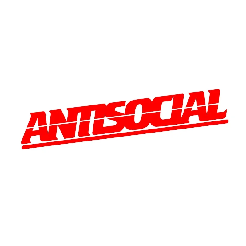 1PC Antisocial Letter Car Stickers for Rear Window Auto Front Windshield Vinyl Decals DIY Cool Racing Body Waterproof Decoration