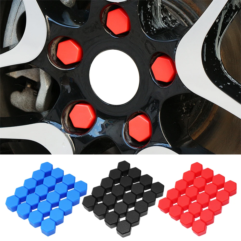 20pcs 17mm 19mm 21mm Black Car Wheel Caps Bolts Covers Nuts Silicone 2025 Auto Wheel Hub new Protectors Screw Cap styling Anti Rust Cover