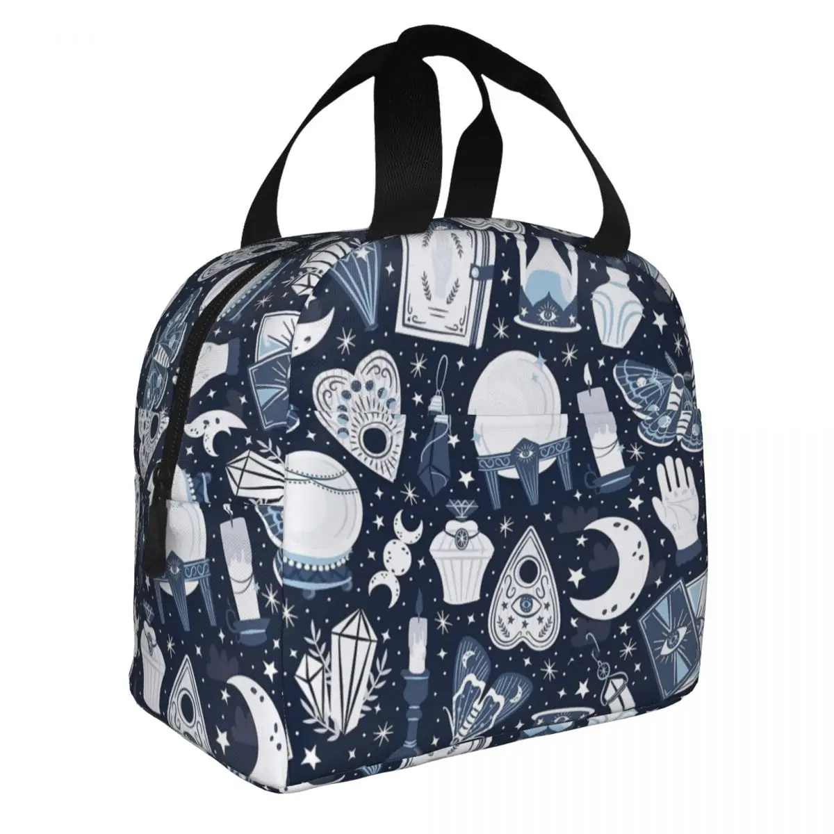 Dark Mystical Insulated Lunch Bags High Capacity Tarot Occult Witch Magic Boho Lunch Container Cooler Bag Lunch Box Tote Picnic