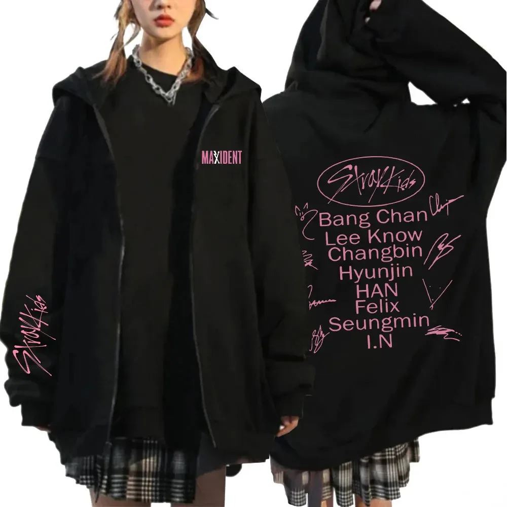 Hot Sale Kids Up Hoodies Zip Stray Kpop Star Zipper Jackets Korean Style Hood Sweatshirts Polar Fleece Streetwear Straykids Sweatshirt per kids
