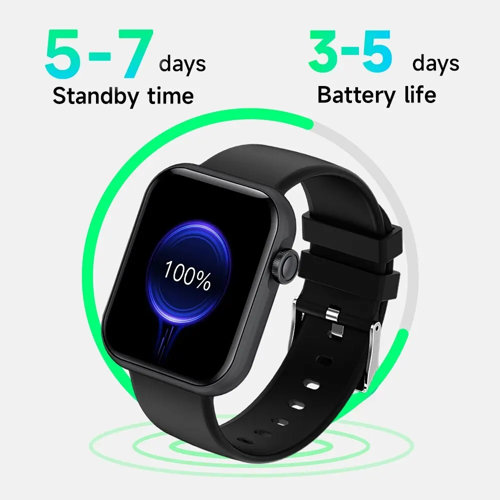 Smartwatch New 1.83Inch TFT Voice Calling Smartwatch for Men Women Health Monitoring Step Count Sports Watch for Android IOS smile
