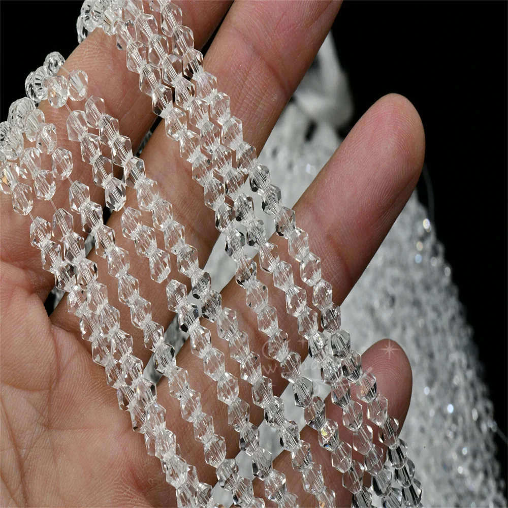 20 strand 4mm Crystal clear Bicone Beads Jewelry Making DIY Necklace Bracelet Bulk Wholesale
