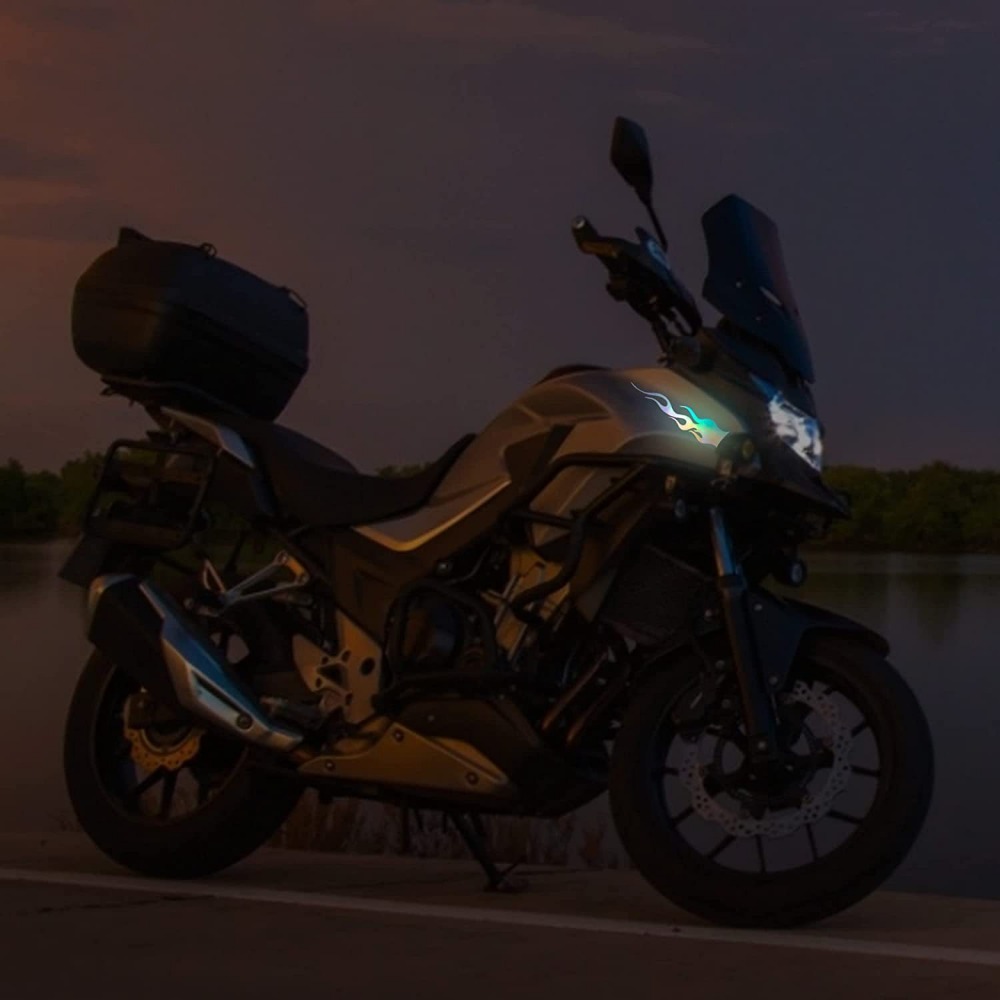 4PCS Flame Reflective Car Stickers for Rearview Mirror DIY Racing Sport Style Stripe Cool Body Styling Durable Vinyl Auto Decals